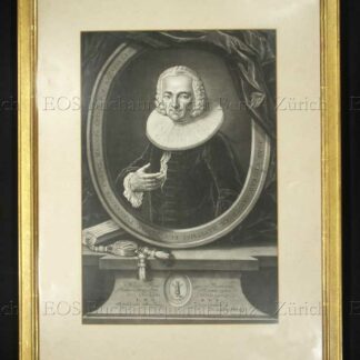 Heidegger, Johann Conrad (1649-1721): - Portrait (Brustbild in ovaler Umrahmung).