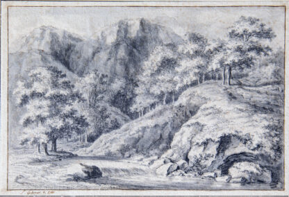 Gessner, Salomon (1730–1788): - Flusslandschaft im Gebirge.