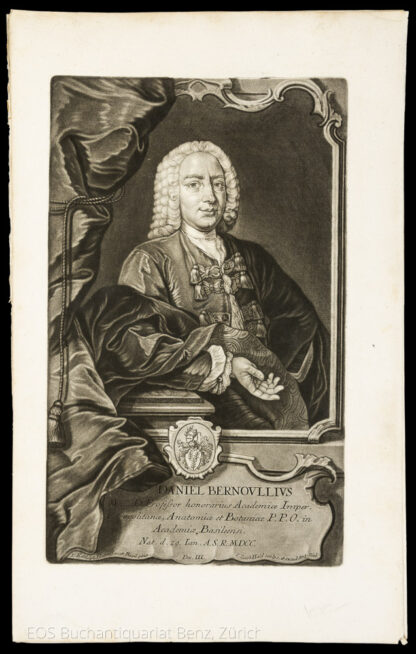 Bernoulli, Daniel (1700-1792): Schweizer Mathematiker und Arzt. - Daniel Bernoullius. Med. D. Professor honorarius Academiae Imper.