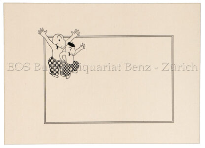 Lips, Robert (1912-1975): - (Zwei Globi Figuren in Rahmen)
