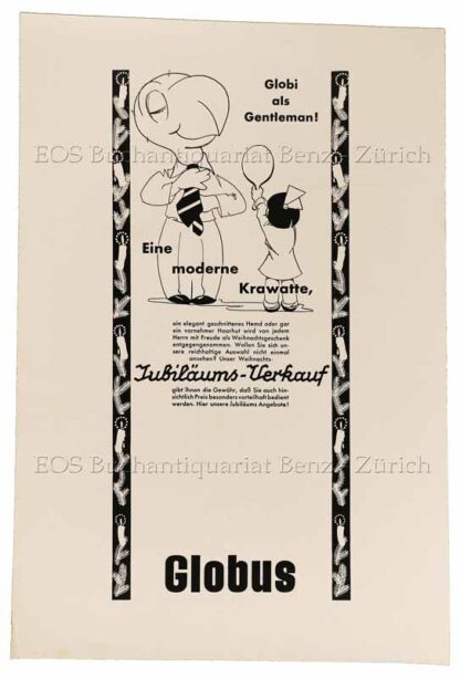 Lips, Robert (1912-1975): - Globi als Gentleman! Eine moderne Krawatte.