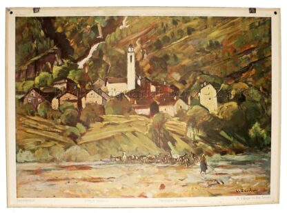 Zaccheo, Ugo (1882-1972): - Tessinerdorf - Village tessinois - Paesaggio ticinese - A village in the tessin.