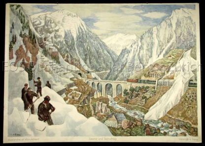 Surbek, V(ictor): (1885 - 1975). - Avalanche et éboulement - Lawine und Steinschlag - Valanga e frana.