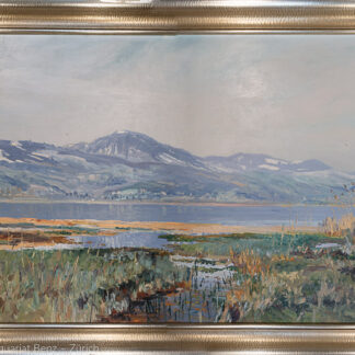 Burkhard, Heinrich Ernst; (1887 – 1970) - Zürichsee mit Etzel im Hintergrund.