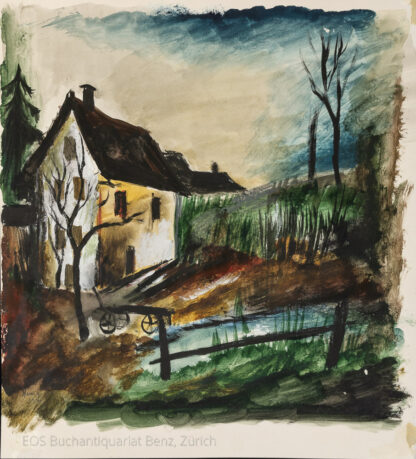 Hunziker, Max (1901–1976). - Wohnhaus in Landschaft.