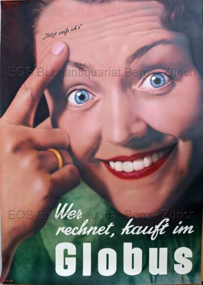 Rutz, Viktor (1913-1955): - Globus. Wer rechnet, kauft im Globus.