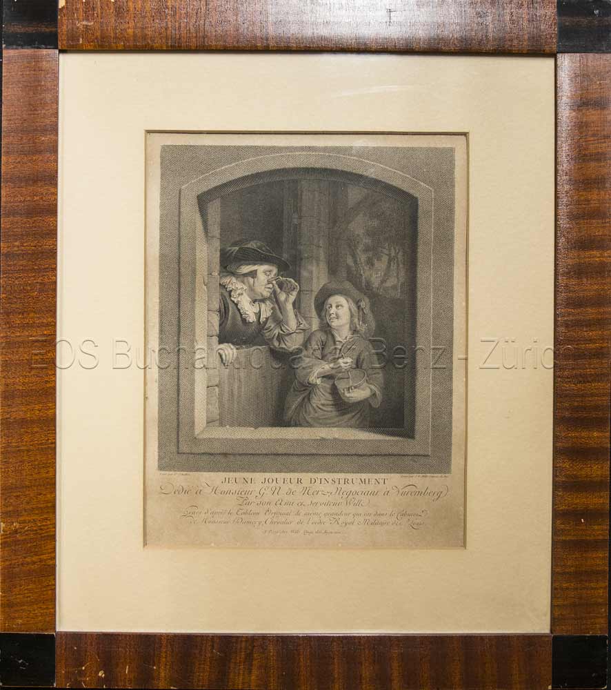 Wille, Johann Georg (1715–1808): - Jeune joueur d'instrument.