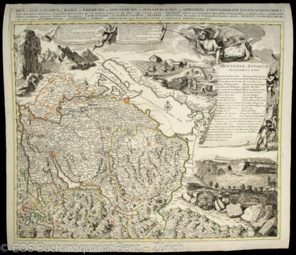 Scheuchzer, Johann Jakob (1672–1733): Nouvelle Carte de la Suisse Divisée en ses Treize Cantons ses Alliez et ses sujets. – Bild 3