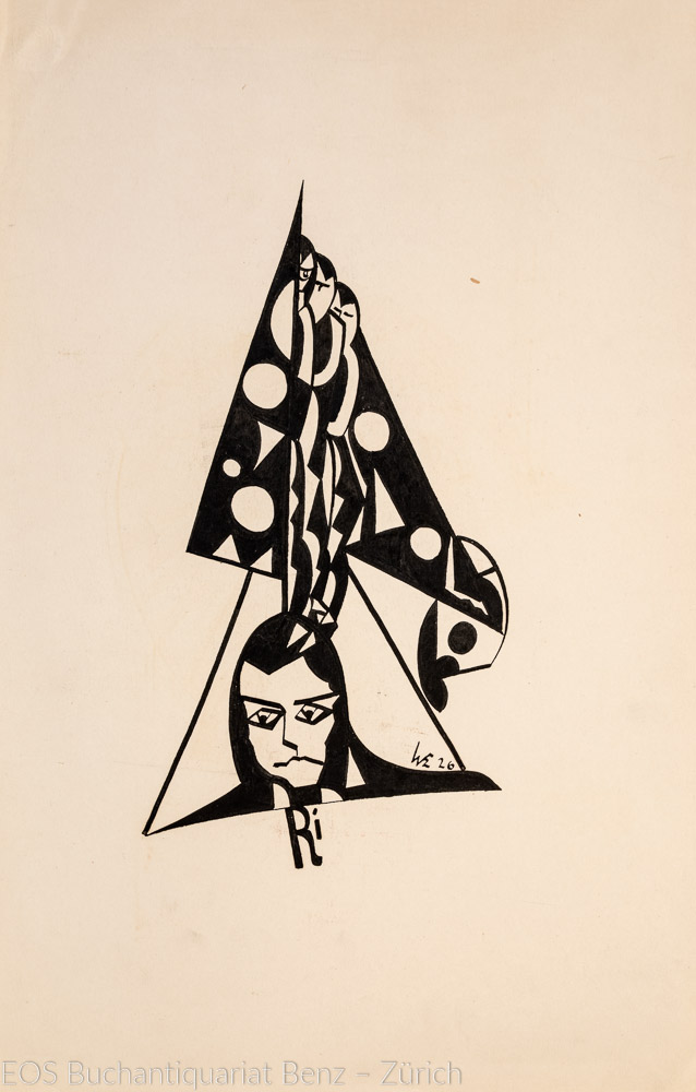 Eckertz, Waldemar (1878–1947): - (Frauengesicht mit Figuren).