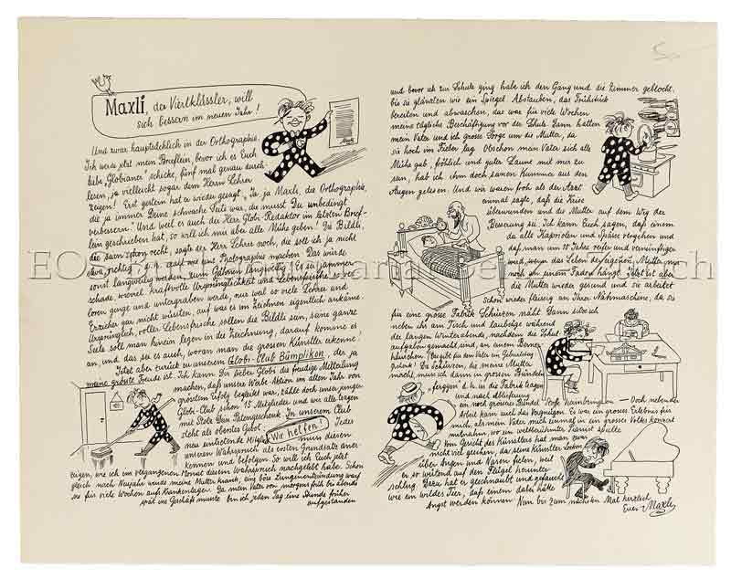 Lips, Robert (1912-1975): - Maxli, der Viertklässler, will sich bessern im neuem Jahr!