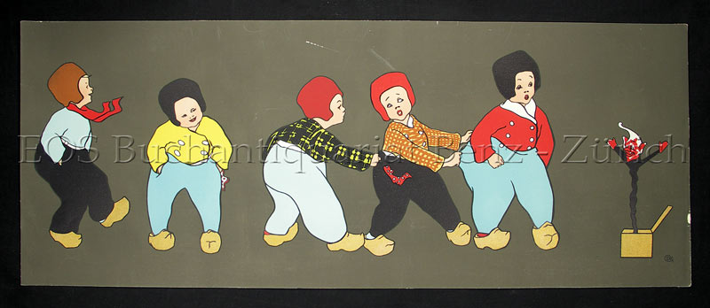 Geldern-Egmont, Marie von: - (5 Kinder mit einem Steh-auf-Kasperle).