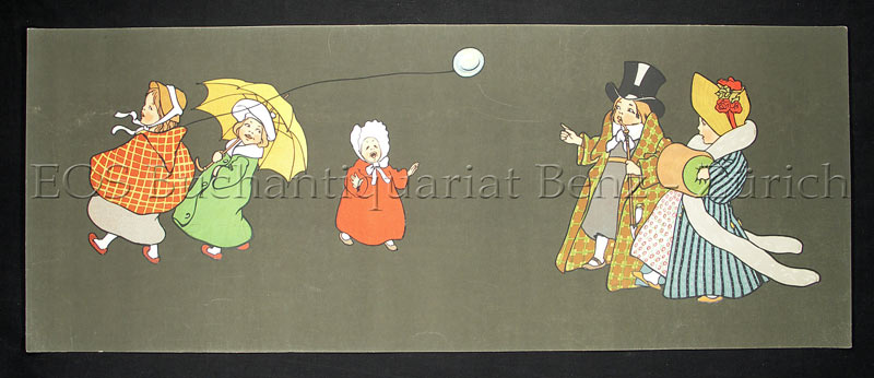 Anonym: - (3 Kinder mit Luftballon und kleinen Eltern).