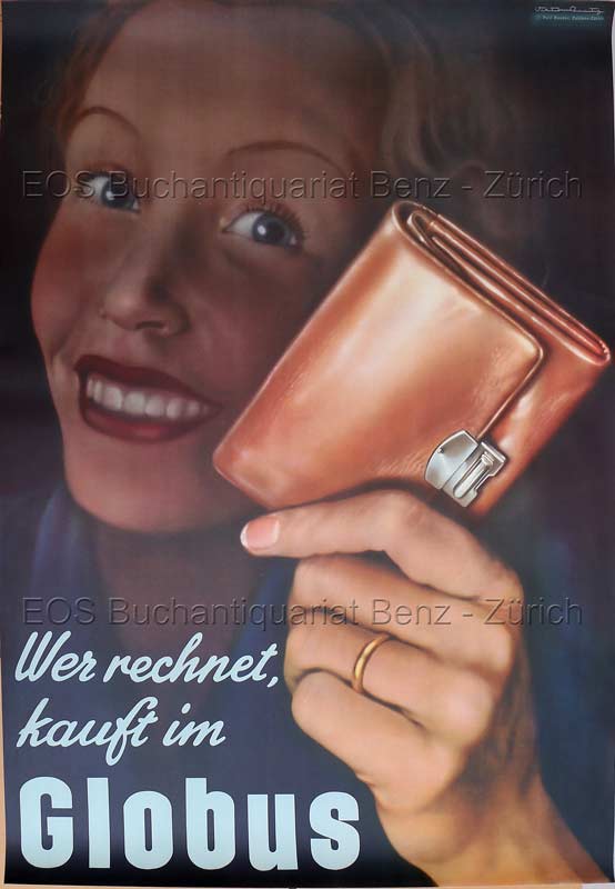 Rutz, Viktor (1913-1955): - Globus. Wer rechnet, kauft im Globus.
