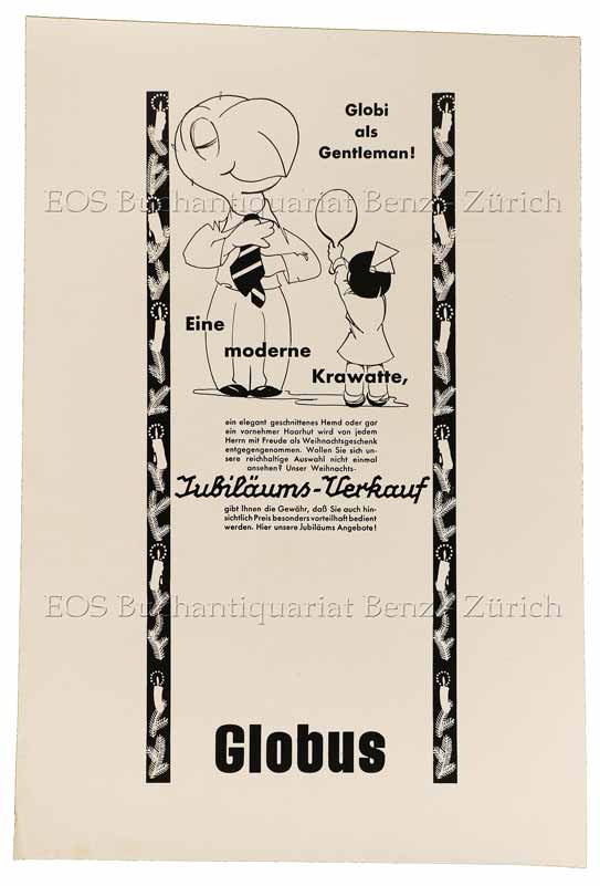 Lips, Robert (1912-1975): - Globi als Gentleman! Eine moderne Krawatte.