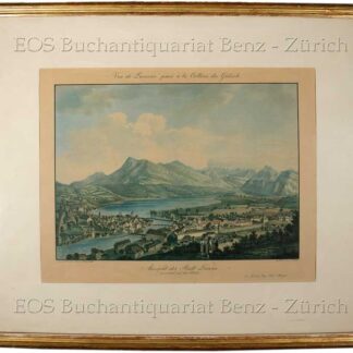 Hegi, Franz (1774-1850): - Vue de Lucerne prise à la colline du Gütsch – Aussicht der Stadt Luzern, gezeichnet auf dem Gütsch.