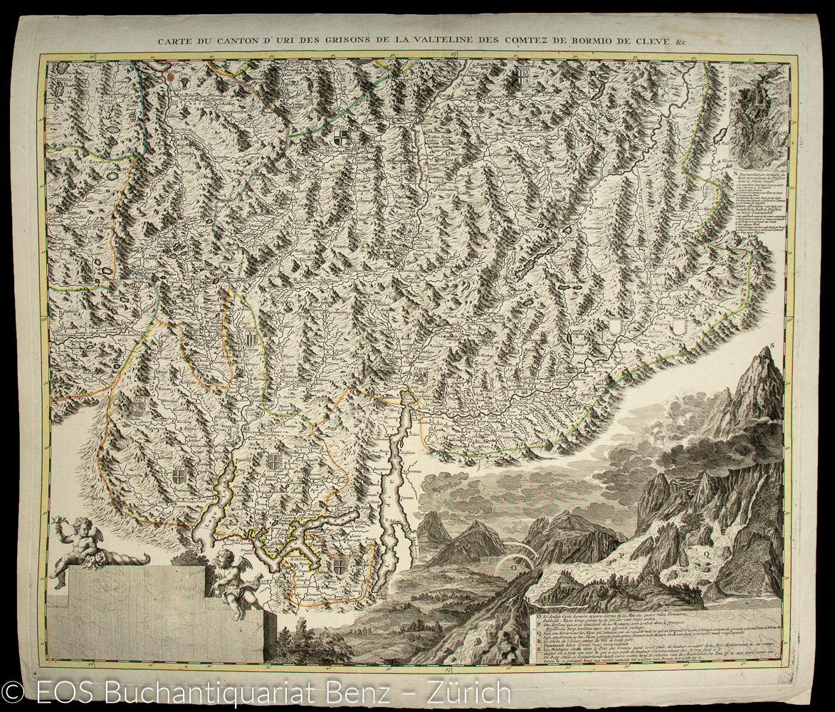 Scheuchzer, Johann Jakob (1672–1733): Nouvelle Carte de la Suisse Divisée en ses Treize Cantons ses Alliez et ses sujets. – Bild 2