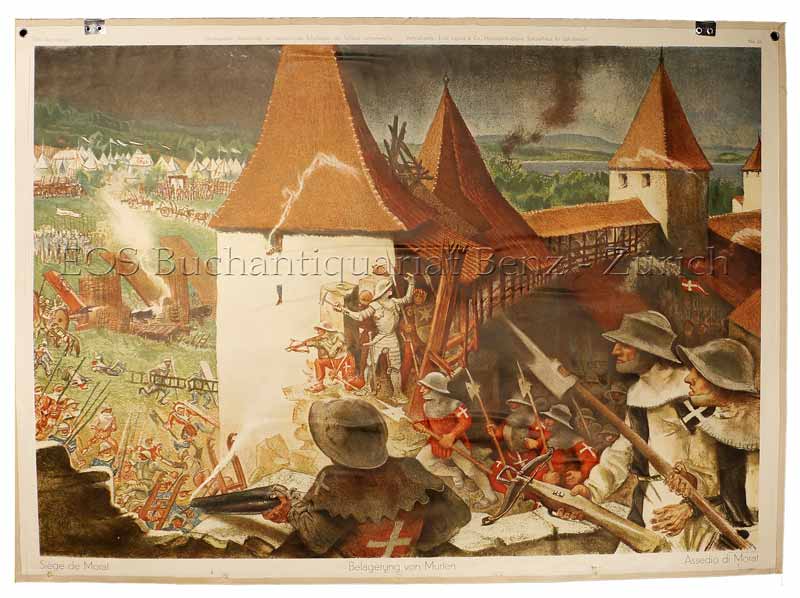 Baumberger, Otto (1889-1961): - Siège de Morat - Belagerung von Murten - Assedio di Morat.