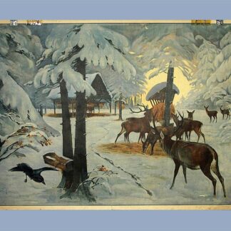 - Hirsche bei der Winterkrippe.