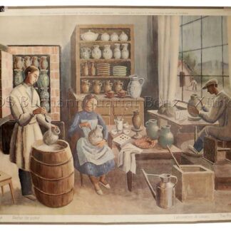 Bischoff, Henry (1882-1951): - Töpferwerkstatt - Atelier de potier - Laboratorio di vasaio - The Potter's workshop.