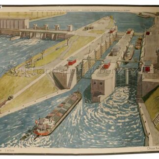 Schaad, Werner (1905 - 1979): - Fluss-Schleuse - L'écluse - Chiusa fluviale - A lock.