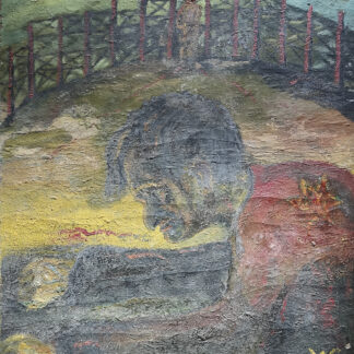 Eckertz, Waldemar (1878–1947): - (Gebückter Mann, Zaun im Hintergrund)