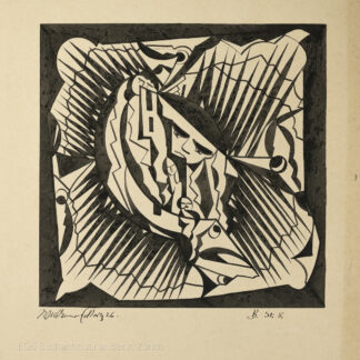 Eckertz, Waldemar (1878–1947): - (Köpfe im Zentrum, aussen Zackenmuster).