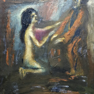 Eckertz, Waldemar (1878–1947): - Nackte Frau kniend und bekleideter Mann stehend.