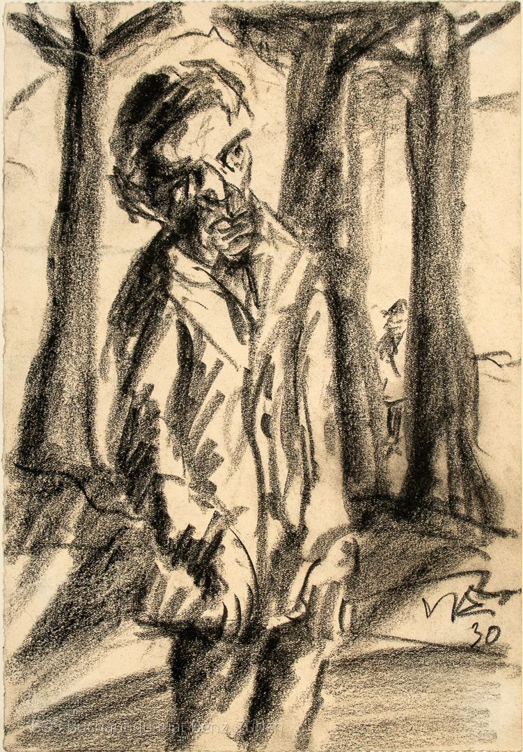 Eckertz, Waldemar (1878–1947): - Mann im Wald.