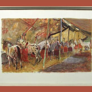 Schmid, Hans (1903 - 2002). - Zirkuspferde im Stall.
