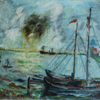 Eckertz, Waldemar (1878–1947): - Fischerschiffe im Hafen.