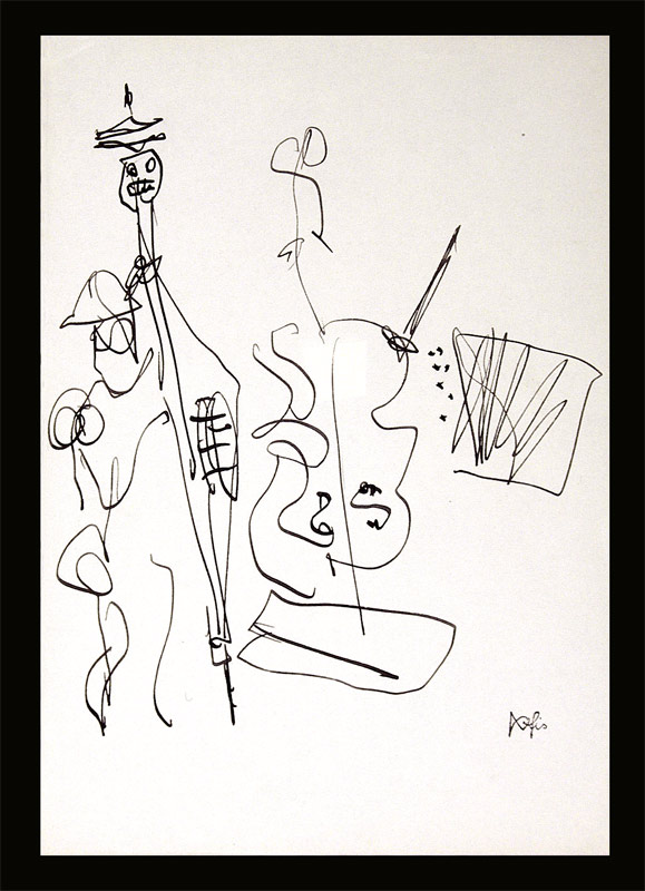 Fischer, Hans (1909 - 1958) genannt fis: - Cellist mit Kontrabassist.