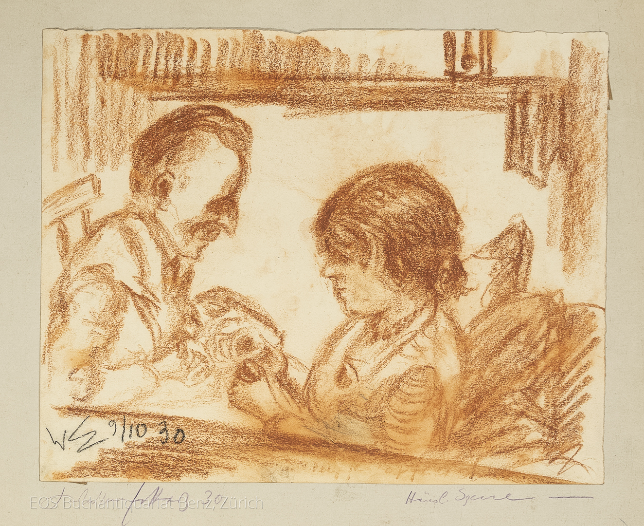 Eckertz, Waldemar (1878–1947): - Häusliche Szene.
