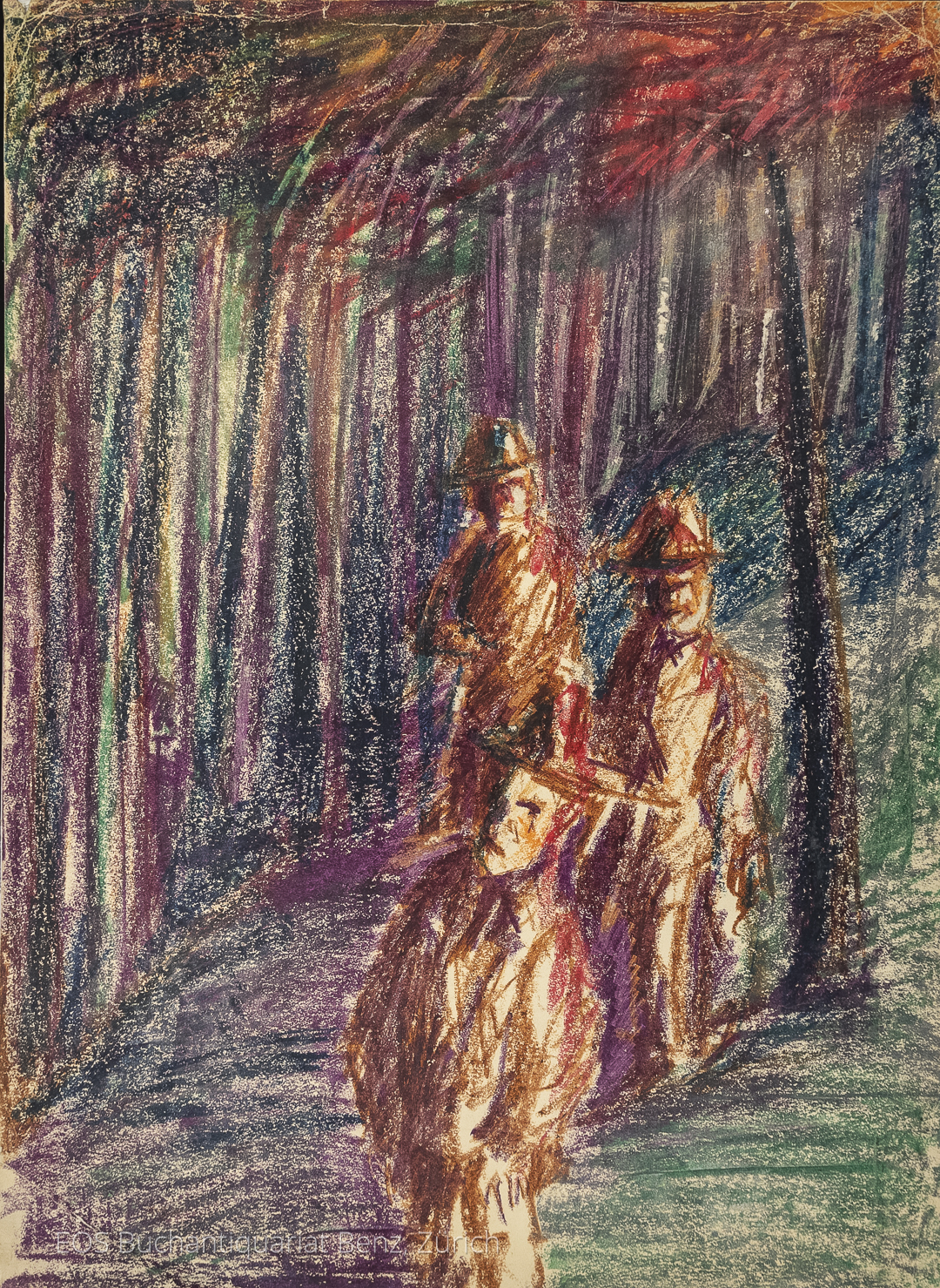 Eckertz, Waldemar (1878–1947): - Drei Männer im Wald.