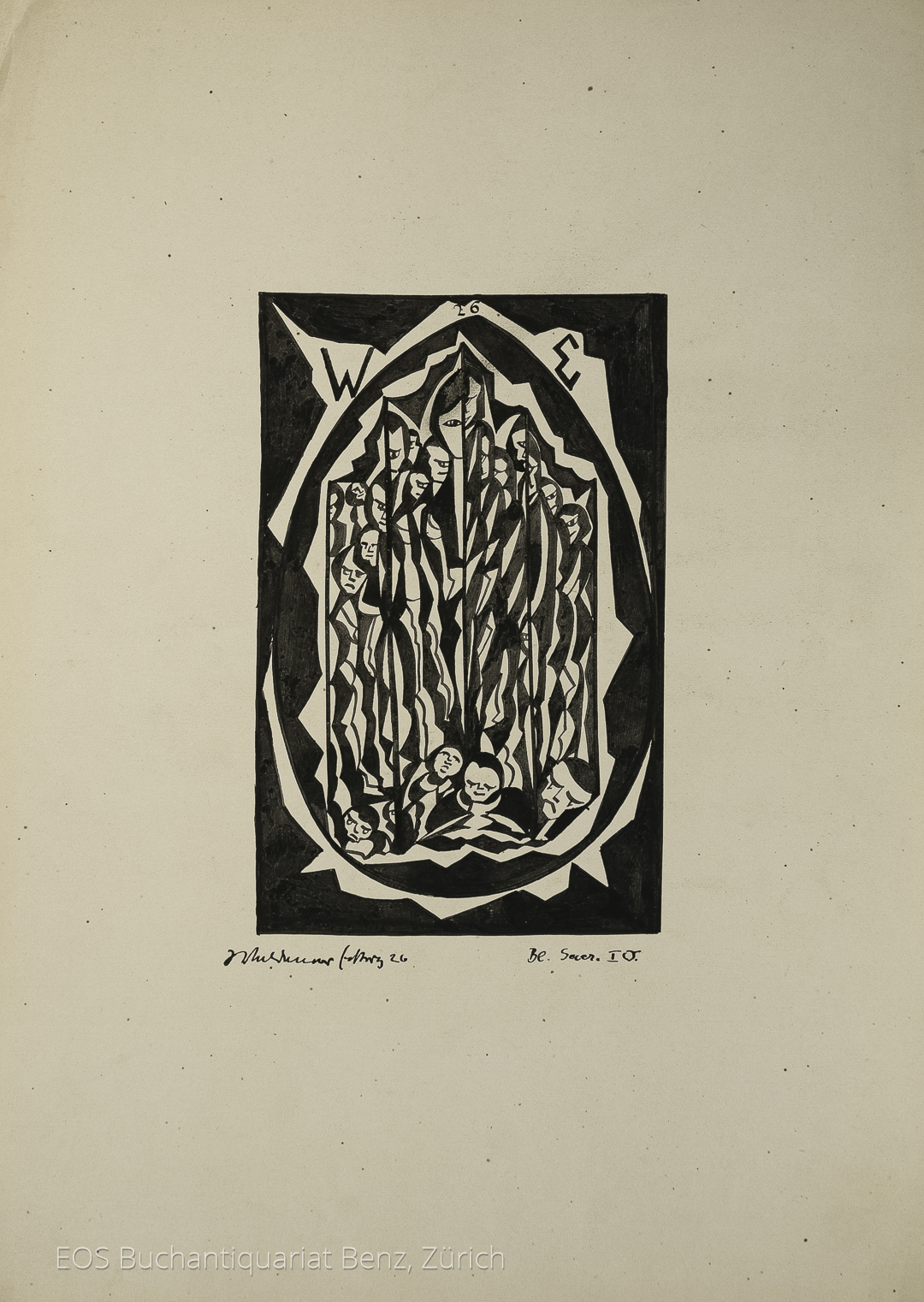 Eckertz, Waldemar (1878–1947): - (In Oval eingesperrte Menschen).