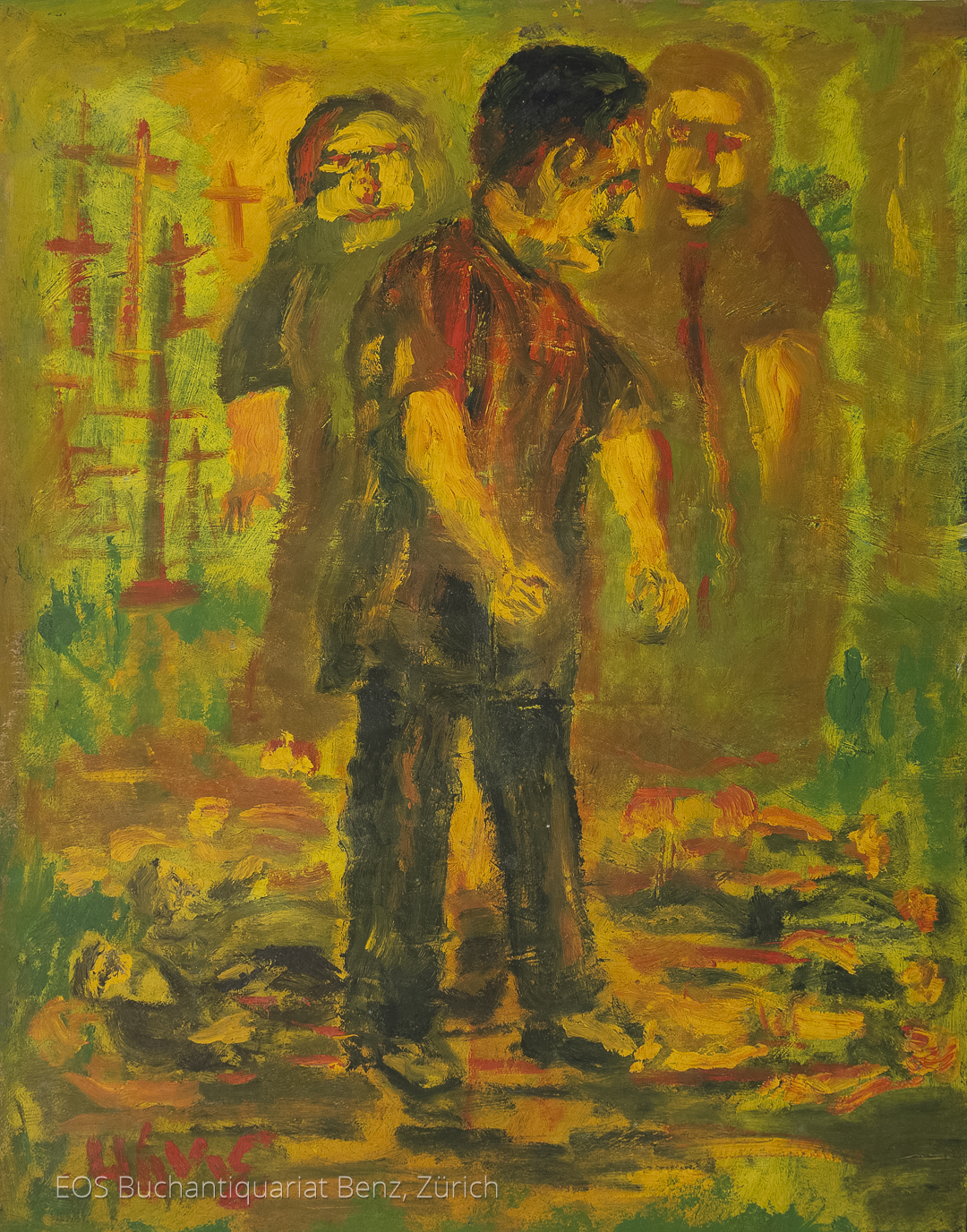 Eckertz, Waldemar (1878–1947): - 3 Gestalten, Kreuze und Totd.
