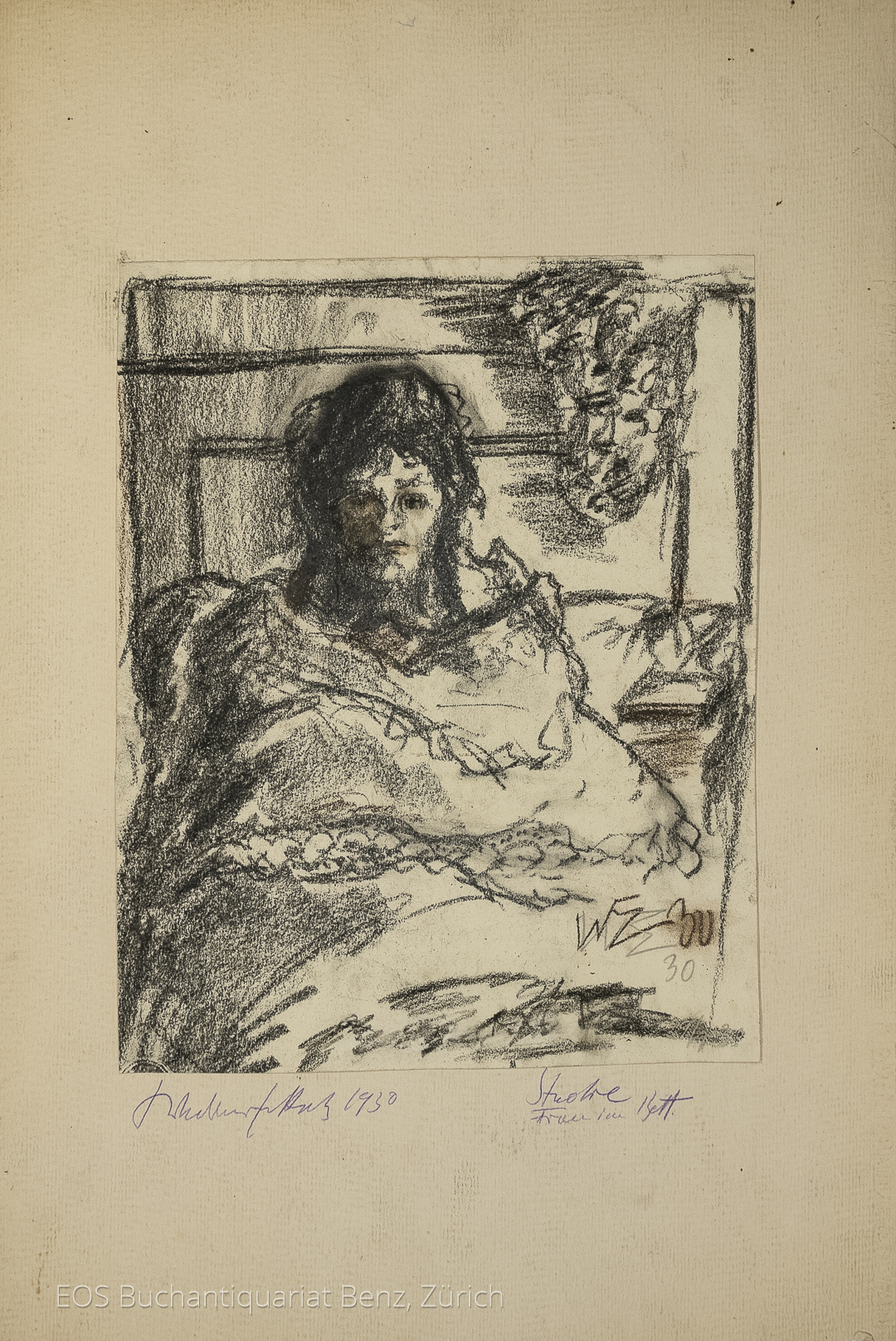 Eckertz, Waldemar (1878–1947): - Frau im Bett - Studie.
