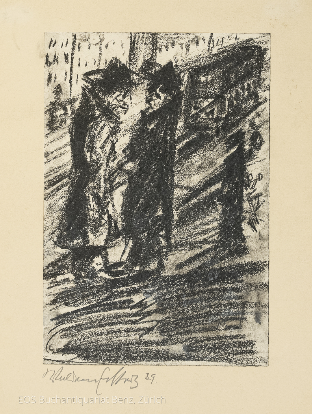 Eckertz, Waldemar (1878–1947): - Zwei Männer in einer Stadt.