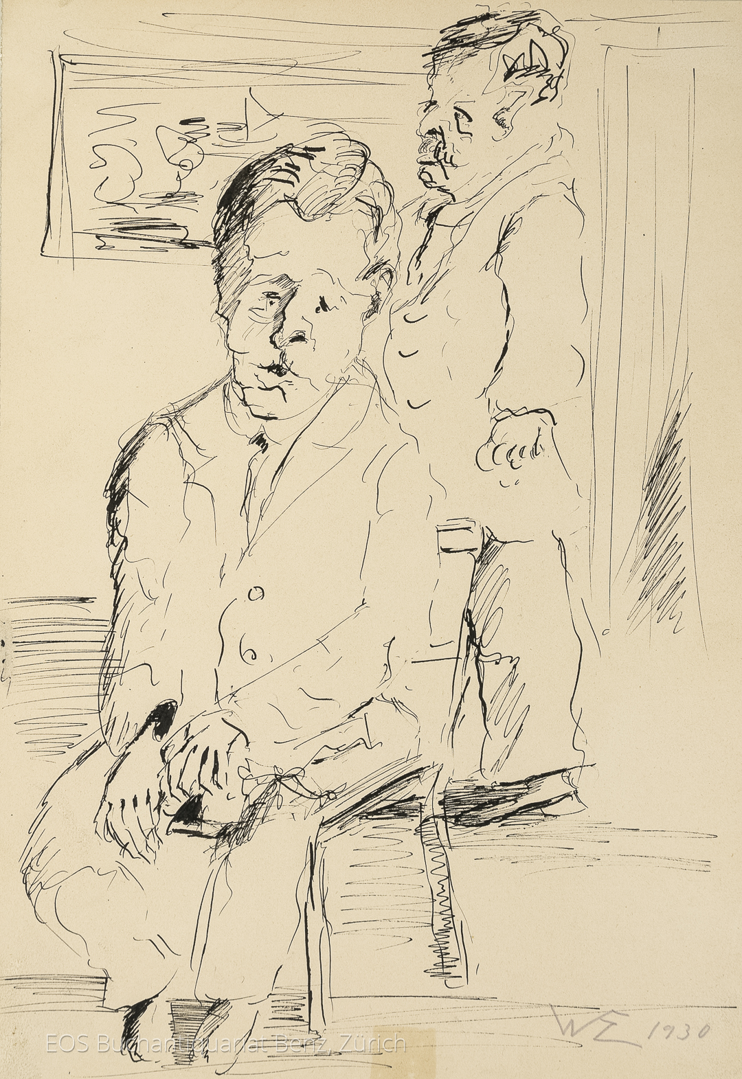 Eckertz, Waldemar (1878–1947): - 2 Männer (sitzend und stehend).