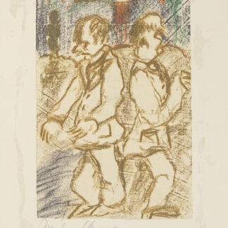 Eckertz, Waldemar (1878–1947): - 2 Männer. Häuser im Hintergrund.