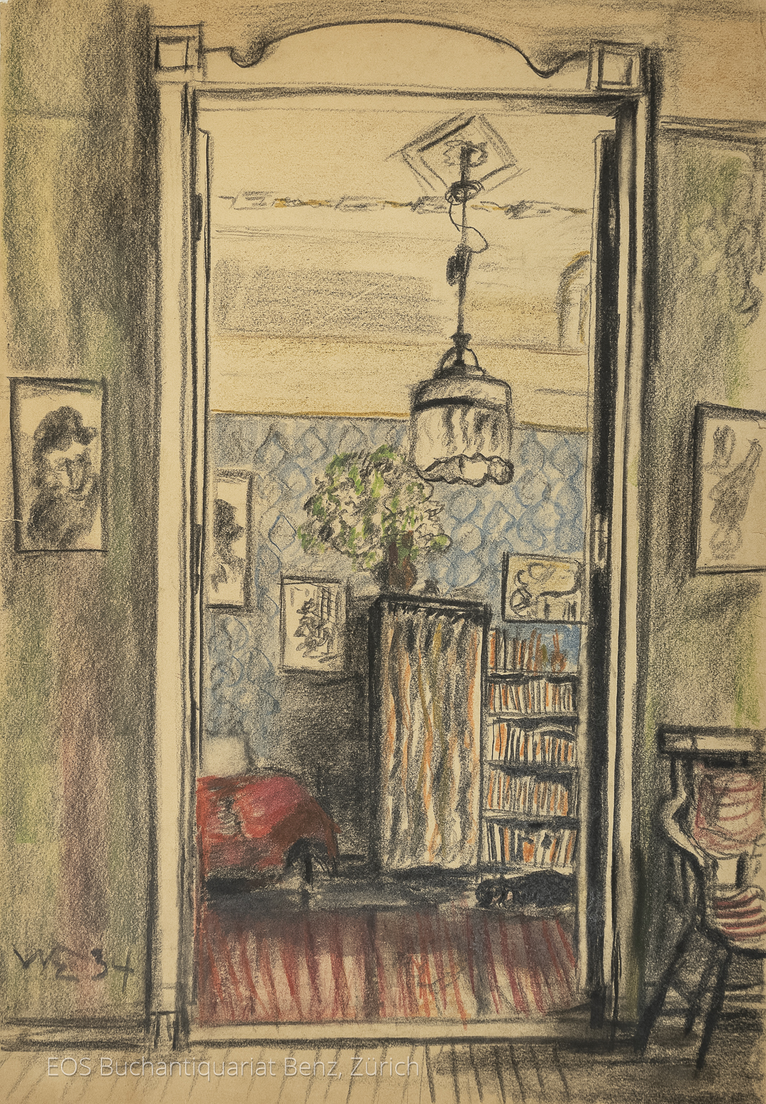 Eckertz, Waldemar (1878–1947): - Eines der Berliner Zimmer, aus der Wohnung Taunusstr. 14. §