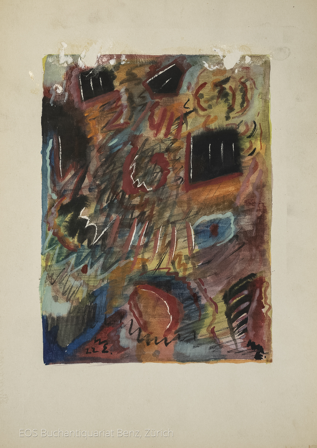 Eckertz, Waldemar (1878–1947): - Komposition von Rechtecken und Strichen.