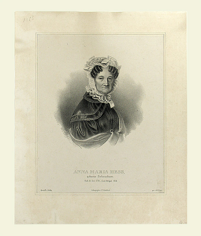 Hess geb. Scheuchzer, Anna Maria (1776-1841): - Frau von Hans Rudolf Hess-Scheuchzer.