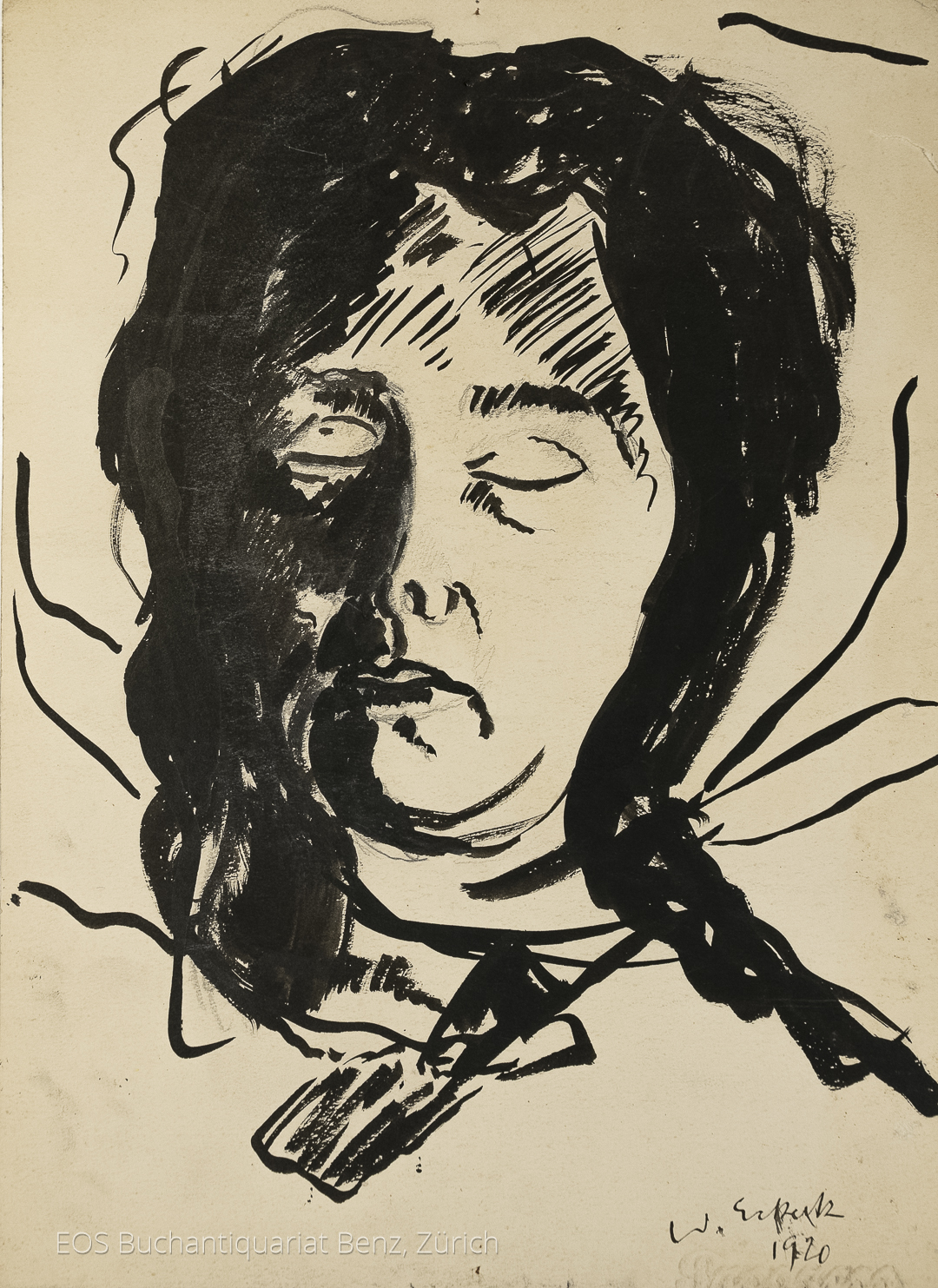 Eckertz, Waldemar (1878–1947): - Porträt einer Frau - Charlotte Eckertz.