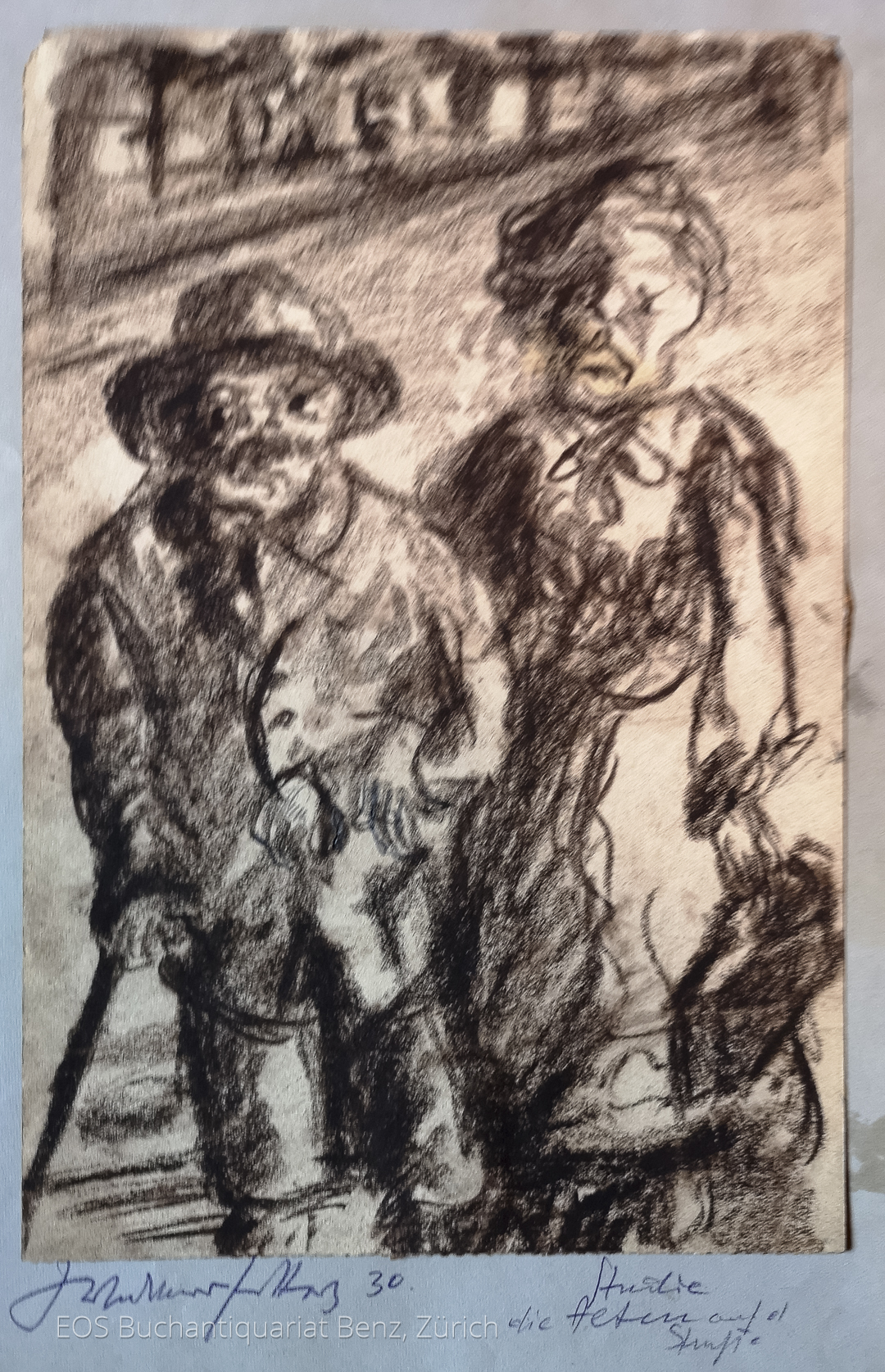 Eckertz, Waldemar (1878–1947): - Studie - Die Alten auf der Strasse.