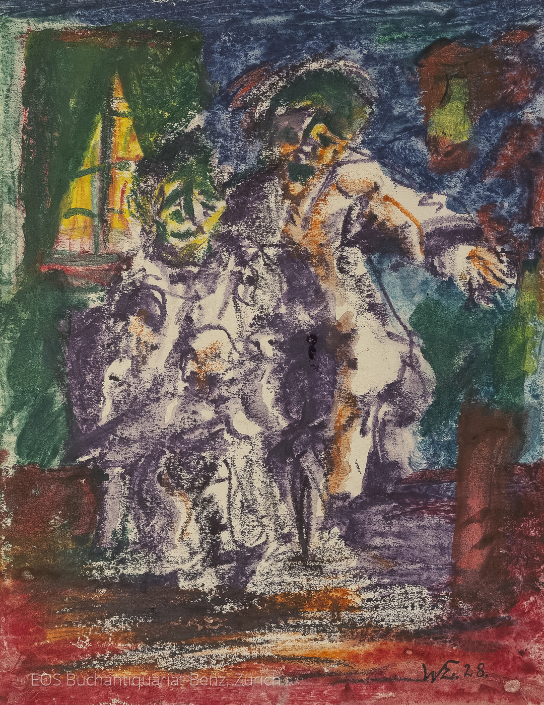 Eckertz, Waldemar (1878–1947): - Mann und Frau, im Hintergrund 1 Fenster.