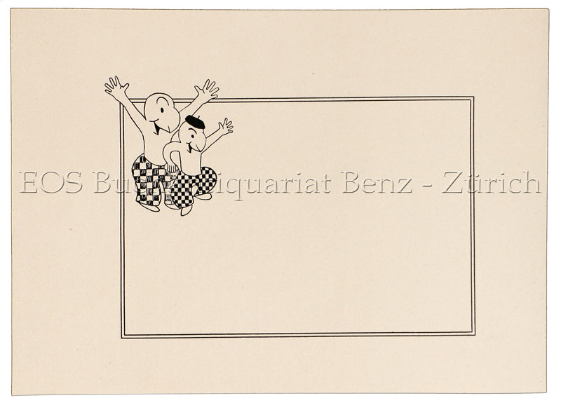 Lips, Robert (1912-1975): - (Zwei Globi Figuren in Rahmen)