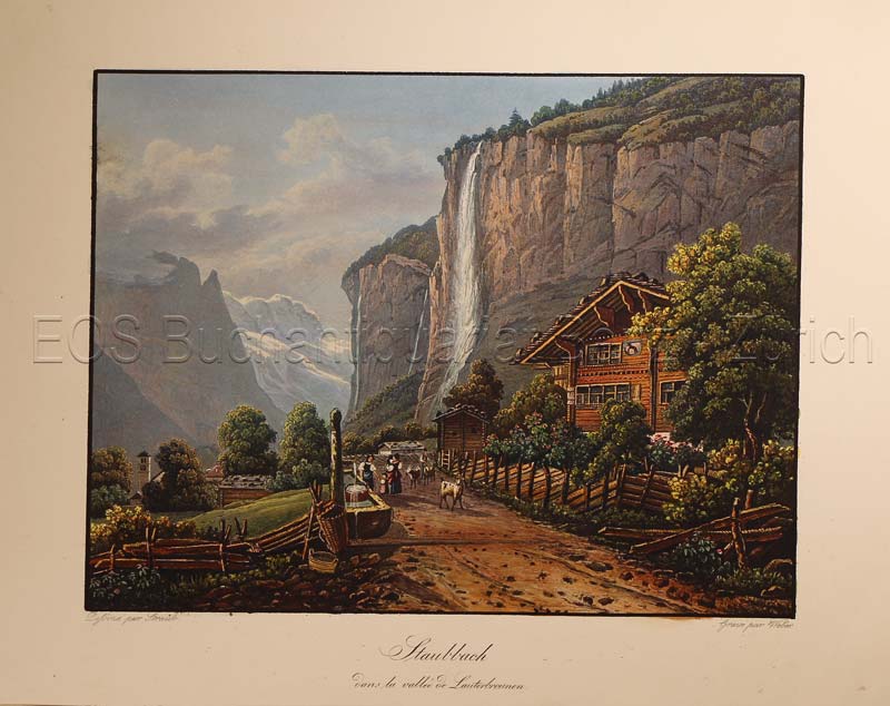 Straub, Georg (1805-1877): - Staubbach dans la vallée de Lauterbrounen.
