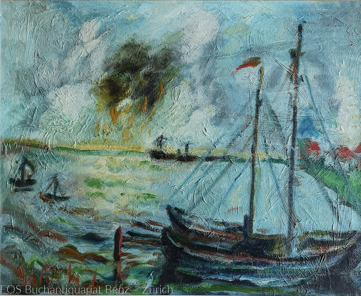 Eckertz, Waldemar (1878–1947): - Fischerschiffe im Hafen.