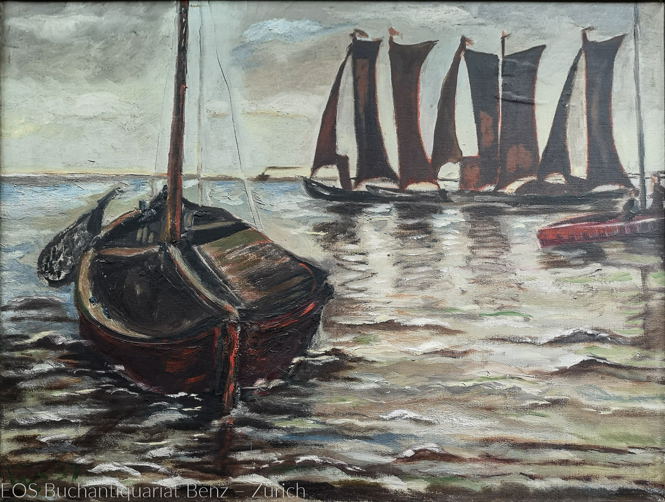 Eckertz, Waldemar (1878–1947): - Gruppe von Segelschiffen.