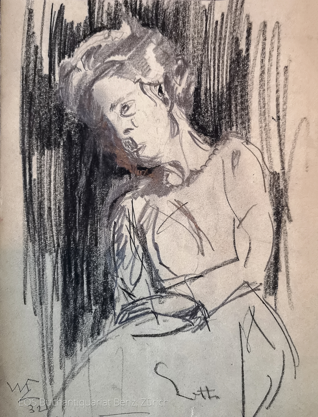 Eckertz, Waldemar (1878–1947): - Lotte Eckertz, sitzend.